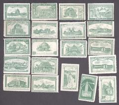 1901 Pan American Exposition ALL 20 Green Cinderella Stamp s! Am Expo Label