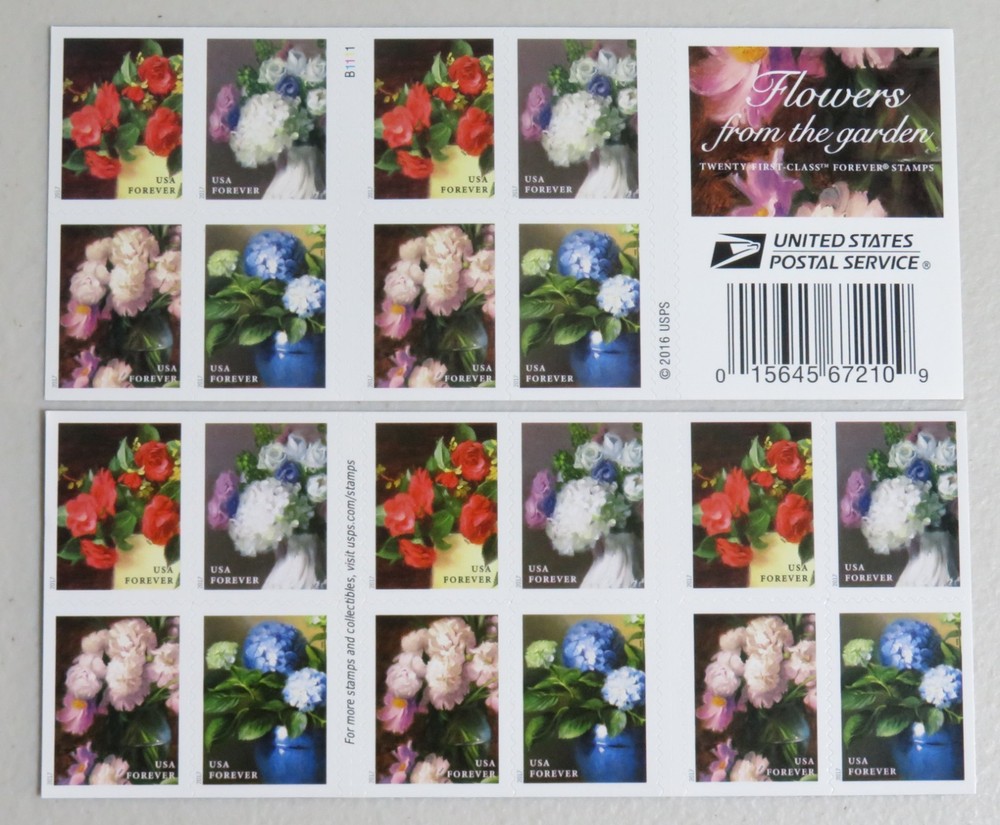 Flowers From the Garden Book of 20 USPS Forever Stamps 2017 MNH Scott #5240b