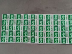 * * 50 2nd Second Class Stamps Unfranked Barcoded Genuine With Original Gum * *