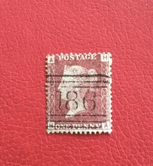 QV SG43/44 1d Rose-Red Plate 76 IRVINE fine used example