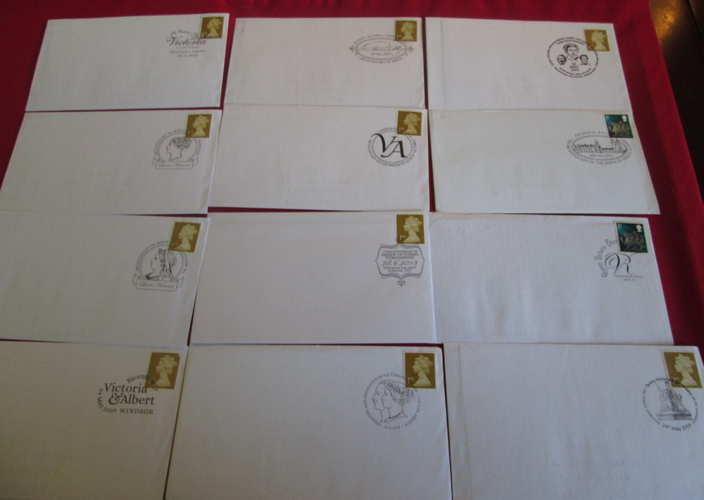 SPECIAL HANDSTAMPED POSTMARK COMMEMORATIVE ENVELOPES – X12 QUEEN VICTORIA