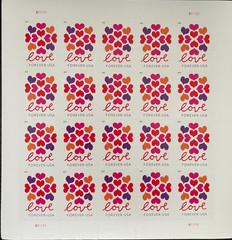2019 Hearts Blossom Love Stamps Sheet of 20 – Forever – MNH