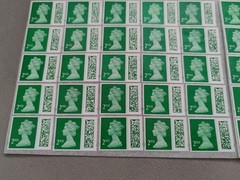 * * 50 2nd Second Class Stamps Unfranked Barcoded Genuine With Original Gum * *