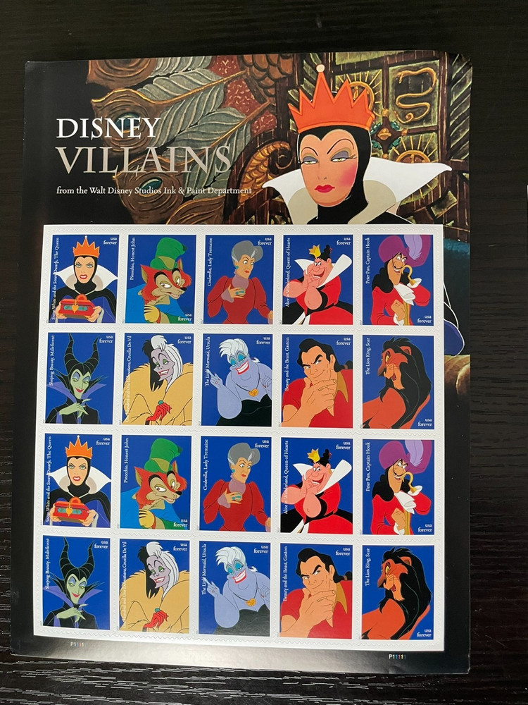 2017 Disney Villains Stamp – Sheet of 20 – Forever – MNH