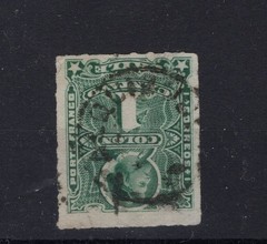 CHILE 1880’s small town cancel PALQUIBUDI on 1c green rouletted