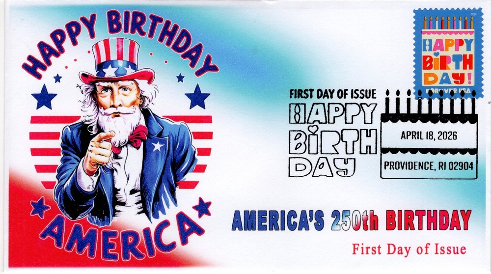 26-129, 2026, SC 6069, Happy Birthday, First Day Cover, Pictorial Postmark, Amer
