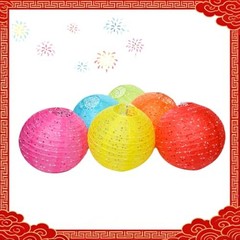 12Pcs Chinese Lunar New Year Decorations 2026 Chinese Paper Round-with LED