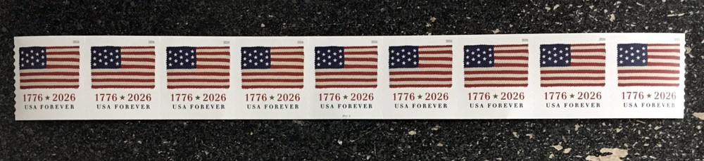 2026USA Forever US 1776 Flag – PNC Plate (#P1111) Coil Strip of 9 (APU)