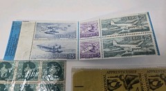 Vintage Postage Stamps Blocks Lot Original Gum And Used Collectible