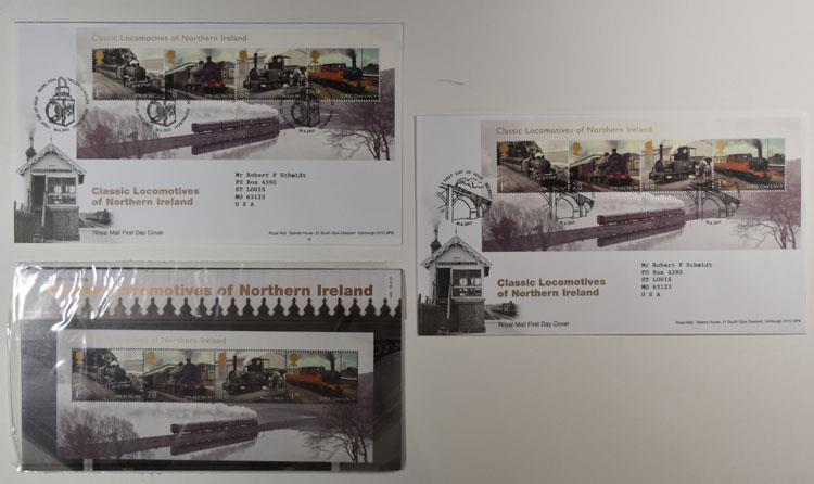 2013 ROYAL MAIL PRESENTATION FOLDER CLASSIC LOCOMOTIVES IRELAND & FDC LOT 415*