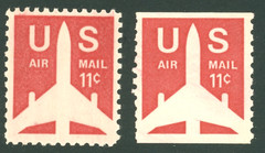 US Airmail – 1971 Silhouette of Jet Airliner 11c- SC# C78 & C82 Singles MNH OG