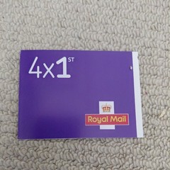 Royal Mail 1st Class GB Genuine Stamps x 4 in Peel and Stick Booklet
