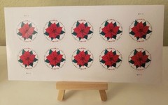 POINSETTIA FLOWER International Global USPS Forever Stamps (Sheet of 10) New!