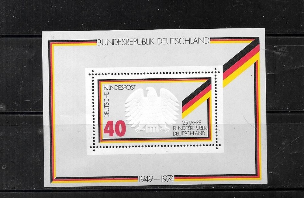 GERMANY SC#1145 1974 EAGLE & FLAG SOUVENIR SHEET OLD VINTAGE MNH XF STAMP #2