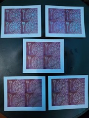 LOT OF (5) 2022 USPS BLOCKS OF 4 FLORAL GEOMETRY 10.00 STAMPS SKU 5755 1/2 PRICE