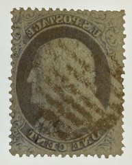 US #20 1857 1c blue Franklin Type II, plate 4 Used *Cert.; $1,250 SCV