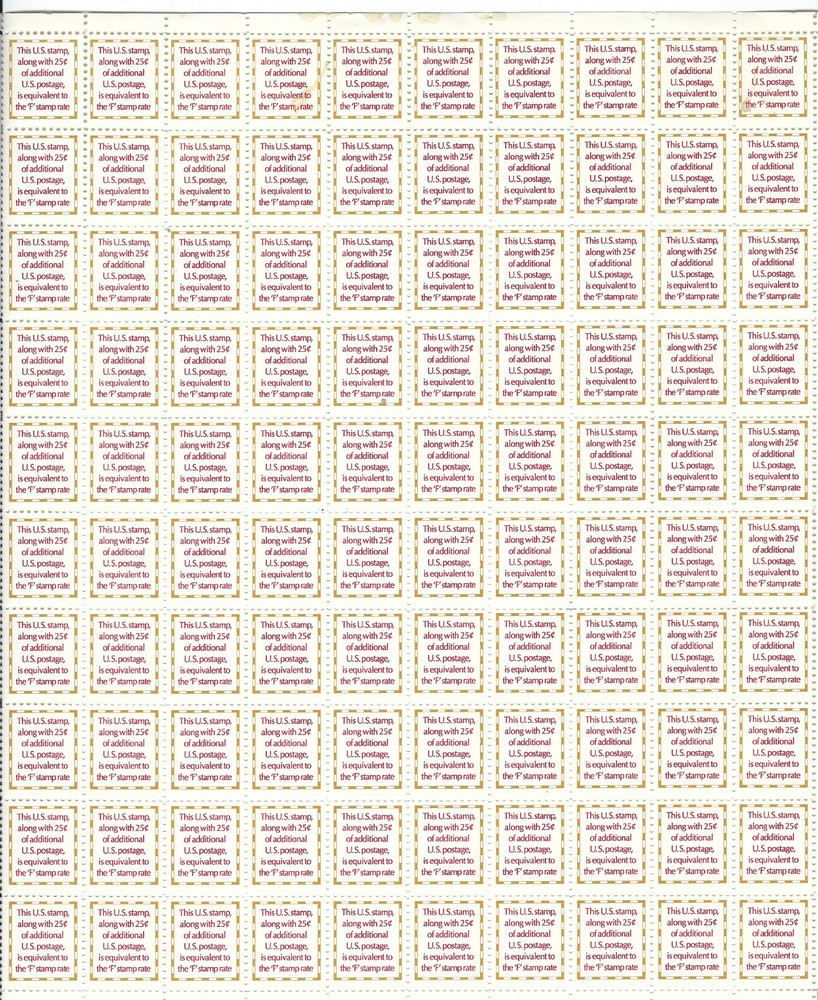 Scott # 2521…(4) Cent..Makeup…Sheet of 100