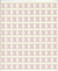 Scott # 2521…(4) Cent..Makeup…Sheet of 100