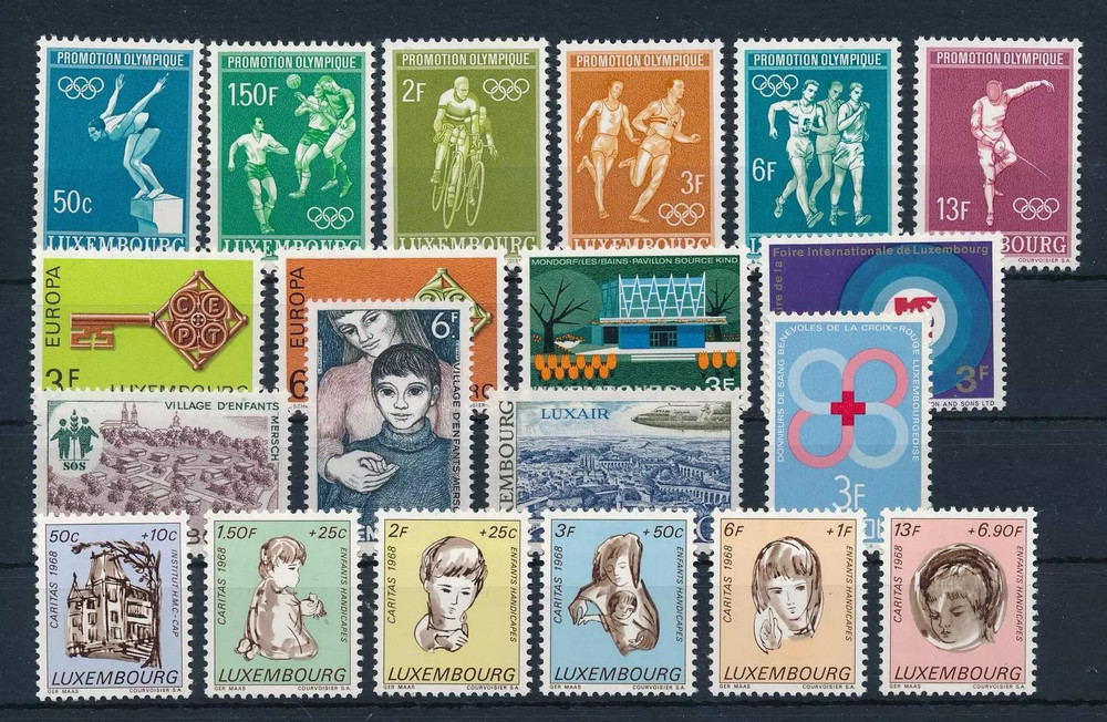 LUXEMBOURG 1968 YEAR SET MINT NEVER HINGED (WITH AIR POST) MNH (SEE PICTURE)