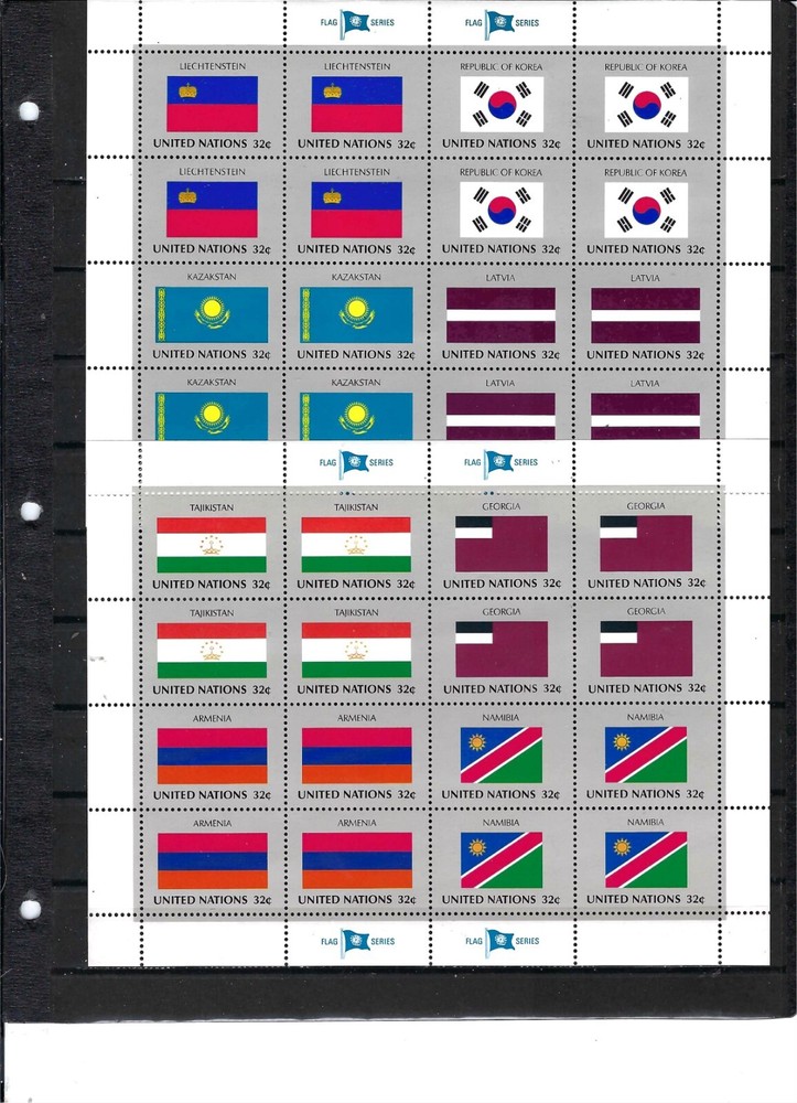 1997 United Nations Flag Sheets – Mint Never Hinged