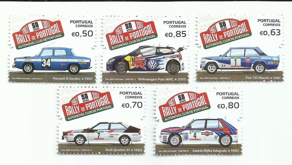 Portugal 2017 – 50 Years Rally of Portugal stamps set MNH