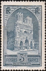 France 1930 Reims Cathedral Die I #247 MNH Clean Sound Original Gum