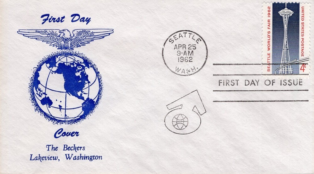 USPS First Day Cover 4 Cents Seattle World’s Fair 1962 The Beckers ST3355