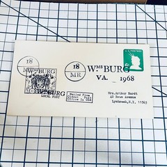 Williamsburg VA Local Post 1968 Cover Oldest USPS Post Office Vintage FDC