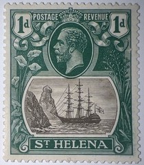 Travelstamps: St. HELENA STAMPS SC# 80, 1d, Mint, Original Gum, Hinged