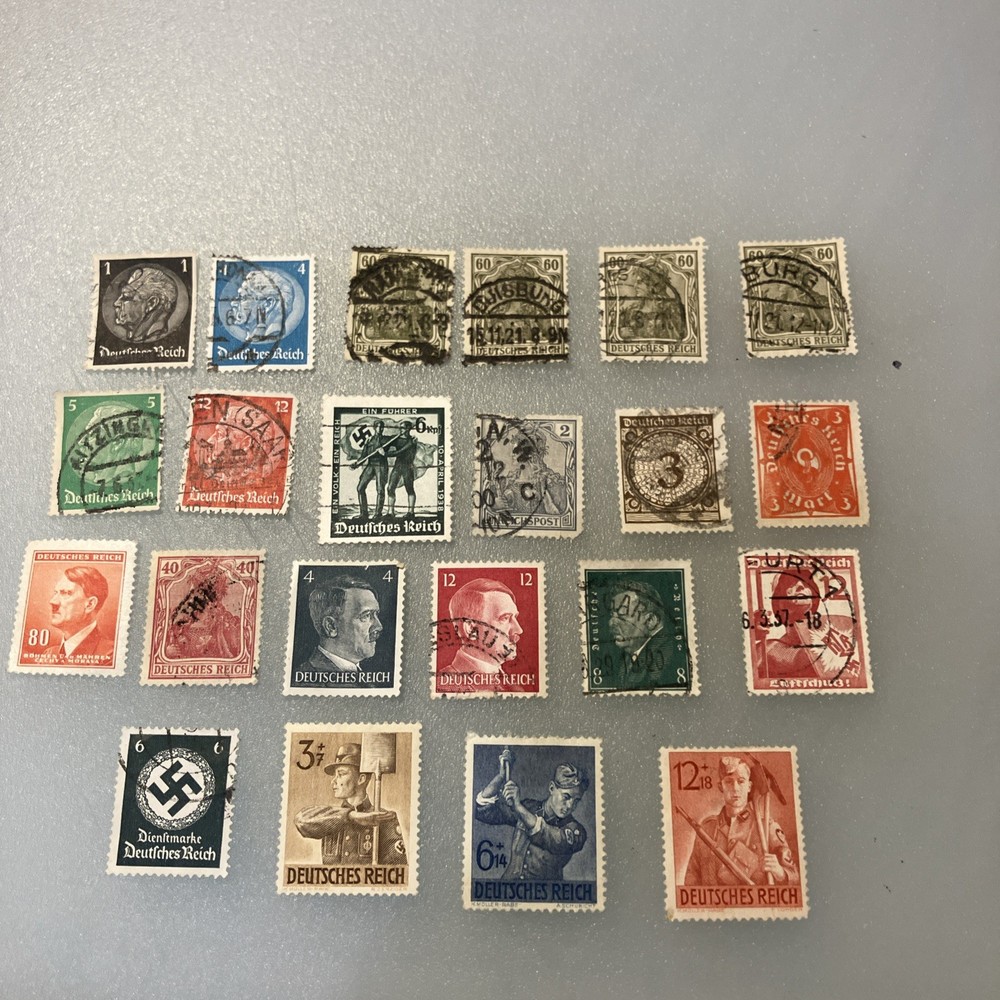 22 (USED/few MLH) Vintage Deutsches Reich/Germany Stamps; 1933- 1945; $1 Ships.