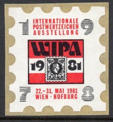 CINDERELLA: 1981 WIPA LABEL, PEEL AND STICK.