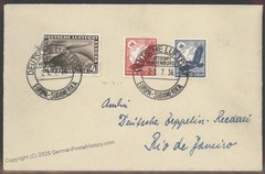 Germany 1936 Hindenburg Zeppelin Si425A 9th SAF USA Mi498 Bordpost Cover 103453