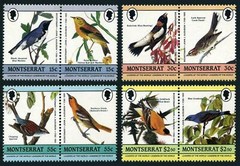 BIRDS Mint Never Hinged Set of 8 Multi Color Stamps Montserrat # 580 – 587
