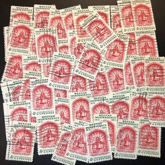 Postage Stamps For Crafting: 1960 4c Mexico Independence; Red/Green; 50 Pieces