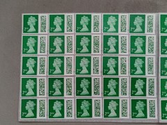 * * 50 2nd Second Class Stamps Unfranked Barcoded Genuine With Original Gum * *