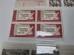 Vintage Postage Stamps Blocks Lot Original Gum And Used Collectible