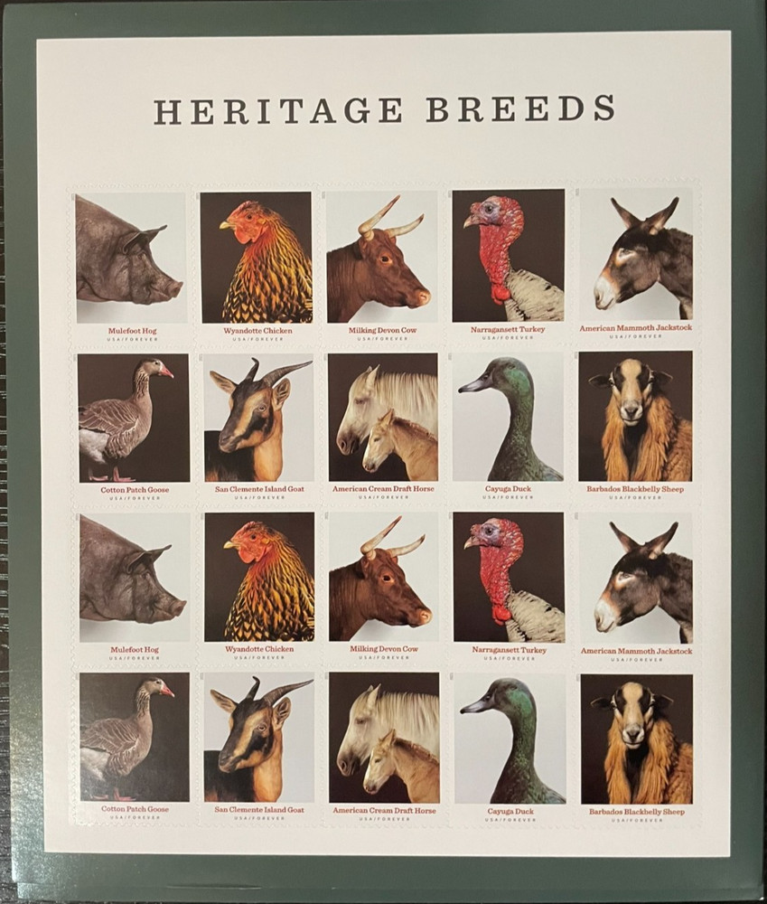 2021 Heritage Breeds Stamp Sheet of 20 – Forever – MNH