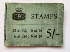 H46g September 1960 5/- Graphite Booklet 2 1/2d Pane wmk upright, all good Perfs