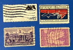 19 Used Postage Stamps Issued 1933 to 1987 Commemorating Historical Events