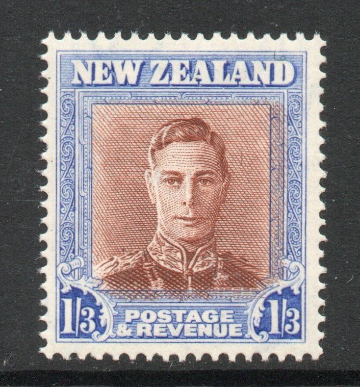 New Zealand 1947-52 1/3d Red-brown & blue upright wmk SG 687b Mnh.