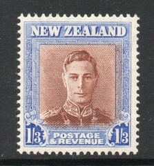 New Zealand 1947-52 1/3d Red-brown & blue upright wmk SG 687b Mnh.