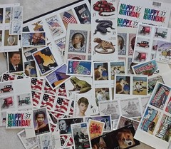 Usable 60 of Multiples & Strips & Singles of 37¢ US Postage Stamps USA FV $22.20