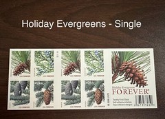 New Book 20 Stamps – “HOLIDAY EVERGREENS” – Seasonal Invitation Stamps – 2010