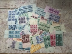 RARE 50 DIFFERENT 3 CENT VINTAGE PLATE BLOCKS OF 4, MINT NOT HINGED, MNH