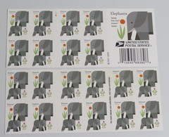 New “Elephants” Book of 20 USPS Forever Stamps 2022 MNH Scott #5714