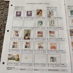 AMAZING USA STAMPS LOT ON BOISBRIAND QUEBEC AUCTION PAGES, FLAGS, EAGLES ETC. #3