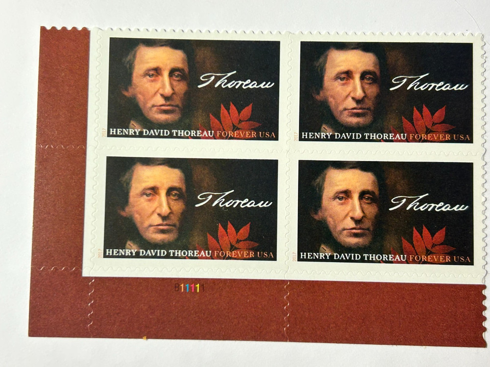 U. S. Plate Block SC 5202 Henry David Thoreau MNH Pl B11111 2017