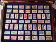 Historic Stamps of America Collection in Wood Display Box – Never Hinged
