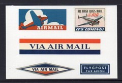 AIRMAIL LABELS OF THE PAST. REPRODUCED AS PEEL AND STICK LABELS. LOOK GREAT!.