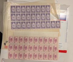 Huge Lot of Vintage Stamps, Full Sheets, Partial Sheets, Singles – Collection